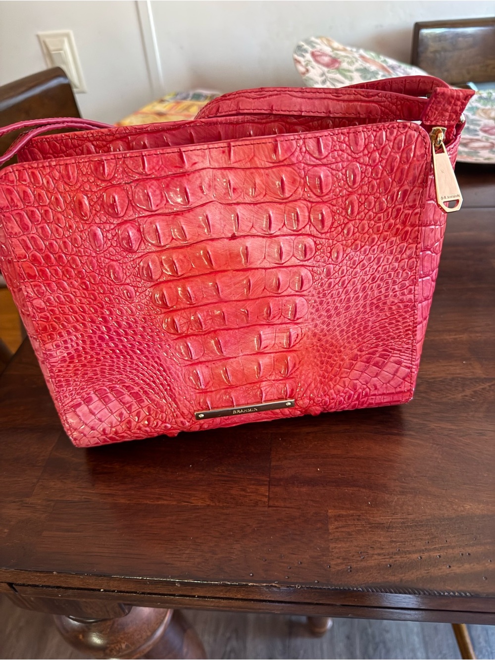 Brahmin Red Croc-Embossed Crossbody Bag - Picture 6 of 7
